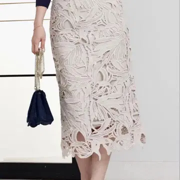 페리쉘 레이스 디자인 타이트 스커트 그레이지