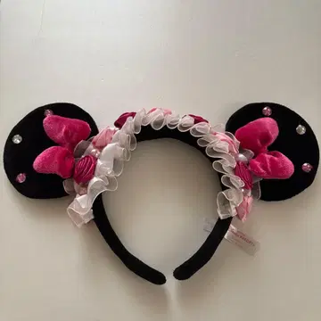 디즈니 머리띠 미니 반짝이는 리본 프릴 프린세스