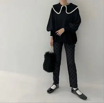 unminou 앙미누 바이컬러 니트 블랙