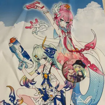 붕괴3rd 패브릭 포스터 제비뽑기당 로자리아 릴리아 캔뱃지 세트