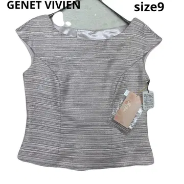 미사용 새상품 GENET VIVIEN 라메 스트라이프 슬리브리스 상의