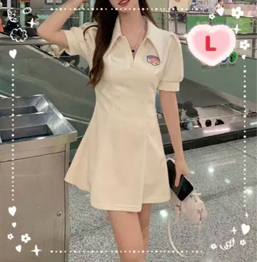 피케 셔츠 미니 기장 원피스 [ L ] 한국 리조트 비치 캐주얼