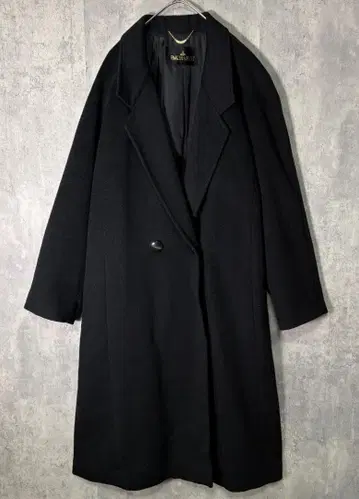 고급 캐시미어 100% 롱 코트 블랙 일본제 M