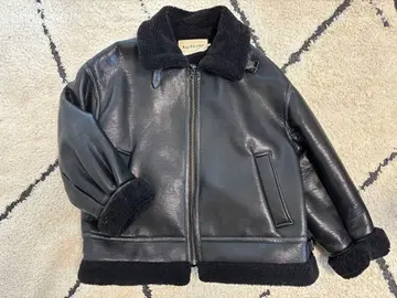 Ray BEAMS 페이크 무스탕 보머 블루종