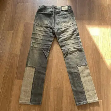 PPFM 그레이 패치워크 스트레이트 데님 S