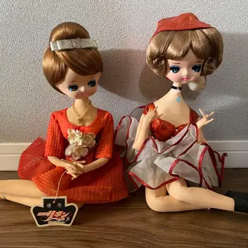 SUKIYO 인형 사쿠라 인형 앉은 포즈 레트로 쇼와 2인 세트