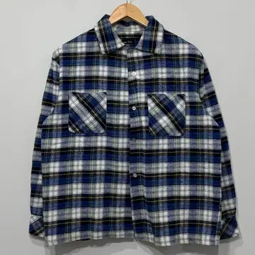 새상품급 미야시타 넘버나인 체크 플란넬 셔츠 4 XL 빅