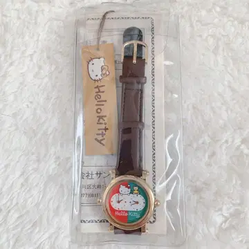 [희귀 레어] 산리오 헬로키티 더블 페이스 워치 손목시계 골드