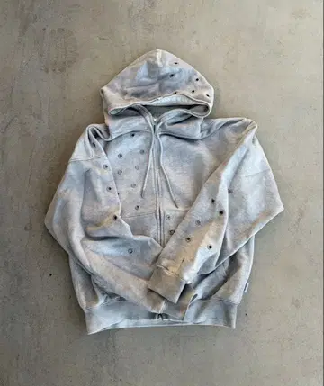 WISH FOREVER 그레이 후드 부착 후드티 M