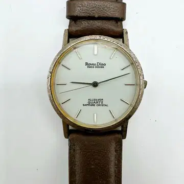 레어 Roven Dino 925 실버 견고 쿼츠 손목시계 작동품 실버