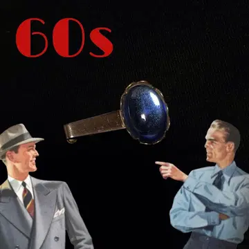 빈티지 넥타이 핀 쇼와 레트로 수트 블루 레진 앤티크