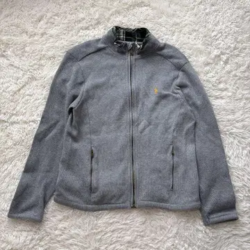 폴로 랄프로렌 리브 니트 집업 블루종 그레이 코튼 100%