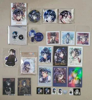 악마 집사와 검은 고양이 보스키 굿즈 세트 파샤코레 금박 캔뱃지 스티커