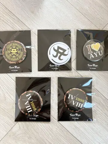 하마사키 아유미 TeamAyu 스크래치 경품 캔 배지 8종