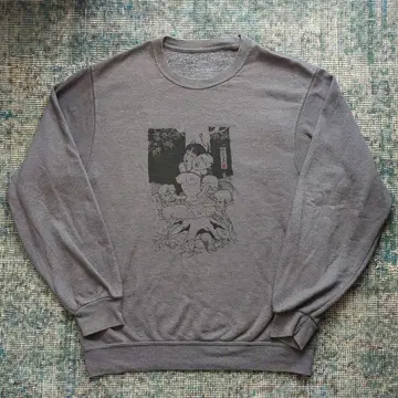 사에키 토시오 잉크 번짐 프린트 맨투맨