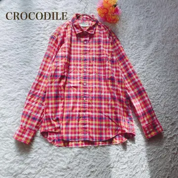 크로커다일 [ L ] 긴팔 체크 셔츠 캐주얼 컬러풀