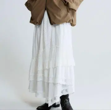 패치워크 코튼 레이스 스커트 지나시스 미사용 새상품 이번 시즌 신상