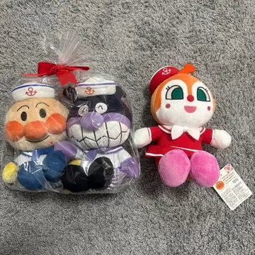 요코하마 한정판 호빵맨 봉제 인형 세트