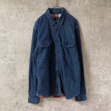 GAP + PENDLETON 데님 셔츠 긴팔 인디고 안쪽 체크 M