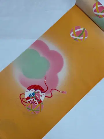 오렌지 수구 어린이 기모노 옷감 요츠미