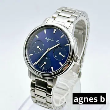 새상품급 작동품 에네스베 여성용 손목시계 실버 파랑 다이얼 달력