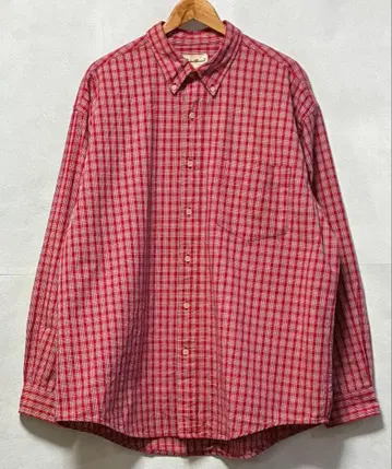 Eddie Bauer 에디 바우어 화이트 택 버튼 다운 빨간색 긴팔