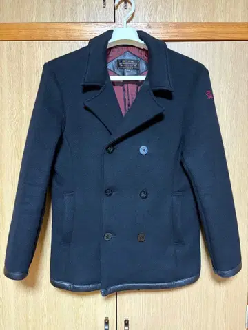 RJB 울 코트 38 P코트 플랫 헤드