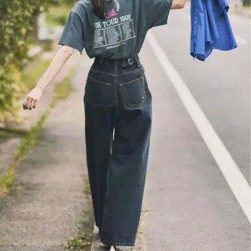 Spick and Span 이케타 x S W 벨트 이케 데님 팬츠