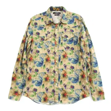 [ REPLAY ] 리플레이 플라워 프린트 코튼 웨스턴 셔츠 0247