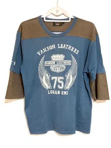 반손 VANSON 백 펠트 5부 소매 t셔츠 L