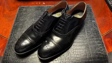 새상품 CHURCH'S 처치 LONDON 세미 브로그 85F 블랙 블랙