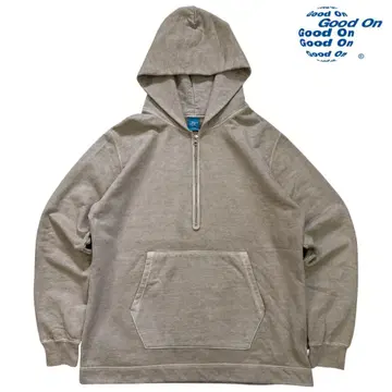 새상품급 [굿온] 라프 하프 지퍼 풀오버 후드 맨투맨 베이지