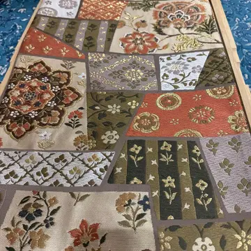 패치워크 무늬 후쿠로 오비 순수 실크