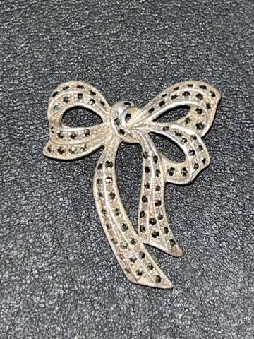 록잔 ROKUZAN 리본 브로치 925 실버