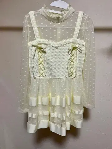 리즈리사 하트 메쉬 튜닉 원피스