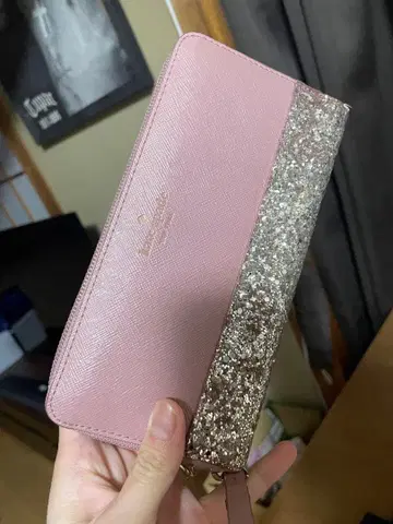 케이트 스페이드 핑크 글리터 장지갑