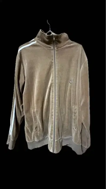 브라운 플리스 저리 하이넥 트랙 자켓