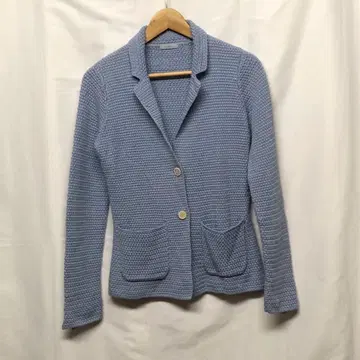 마로 malo 니트 자켓 이탈리아제 면 파랑 38 L2306