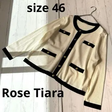 로즈 티아라 Rose Tiara 바이컬러 가디건 자켓 46