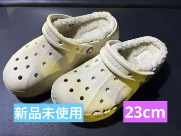 크록스 바야 플랫폼 라이너드 클로그 크림색 23cm