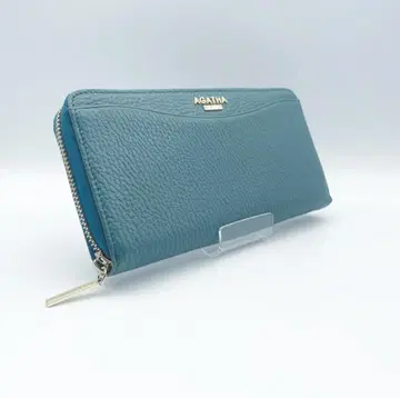 [ AGATHA ( 아가타 ) ] 장지갑 라운드 지퍼 블루그린 가죽
