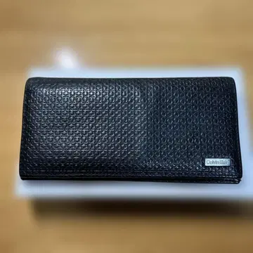 캘빈 클라인 블랙 가죽 장지갑