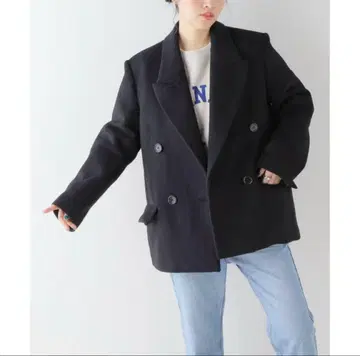 스픽 앤 스팬 멜톤 더블 브레스트 코트 23AW 블랙