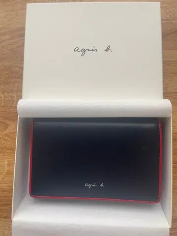 에네스베 지갑 2단 가마구치 agnes b. 네이비 레드