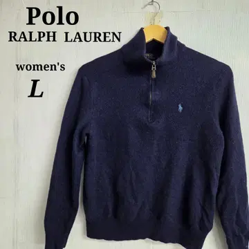 폴로 랄프로렌 여성용 니트 하프 지퍼 후드티 L 네이비