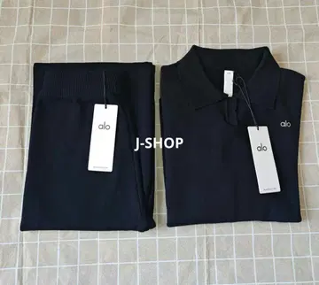 alo yoga 니트 셋업 팬츠 블랙 M