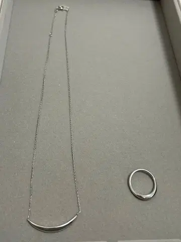 [ 단품 가능 ] ete 크레센트 문 SV925 목걸이 & 반지 세트