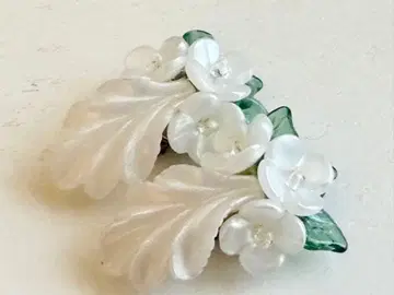 골동품 당시물 미사용 플라워 부케 화이트 꽃다발 vintage 귀찌