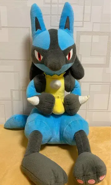 포켓몬스터 냠냠타임 엄청 큰 루카리오 봉제 인형