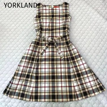 YORKLAND 요크랜드 슬리브리스 원피스 체크 벨트